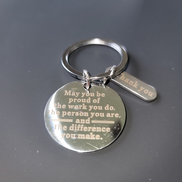 Unbranded Accessories - Thank You Keychain For Public Workers, Caretakers, Nurses, etc Silvertone Charm